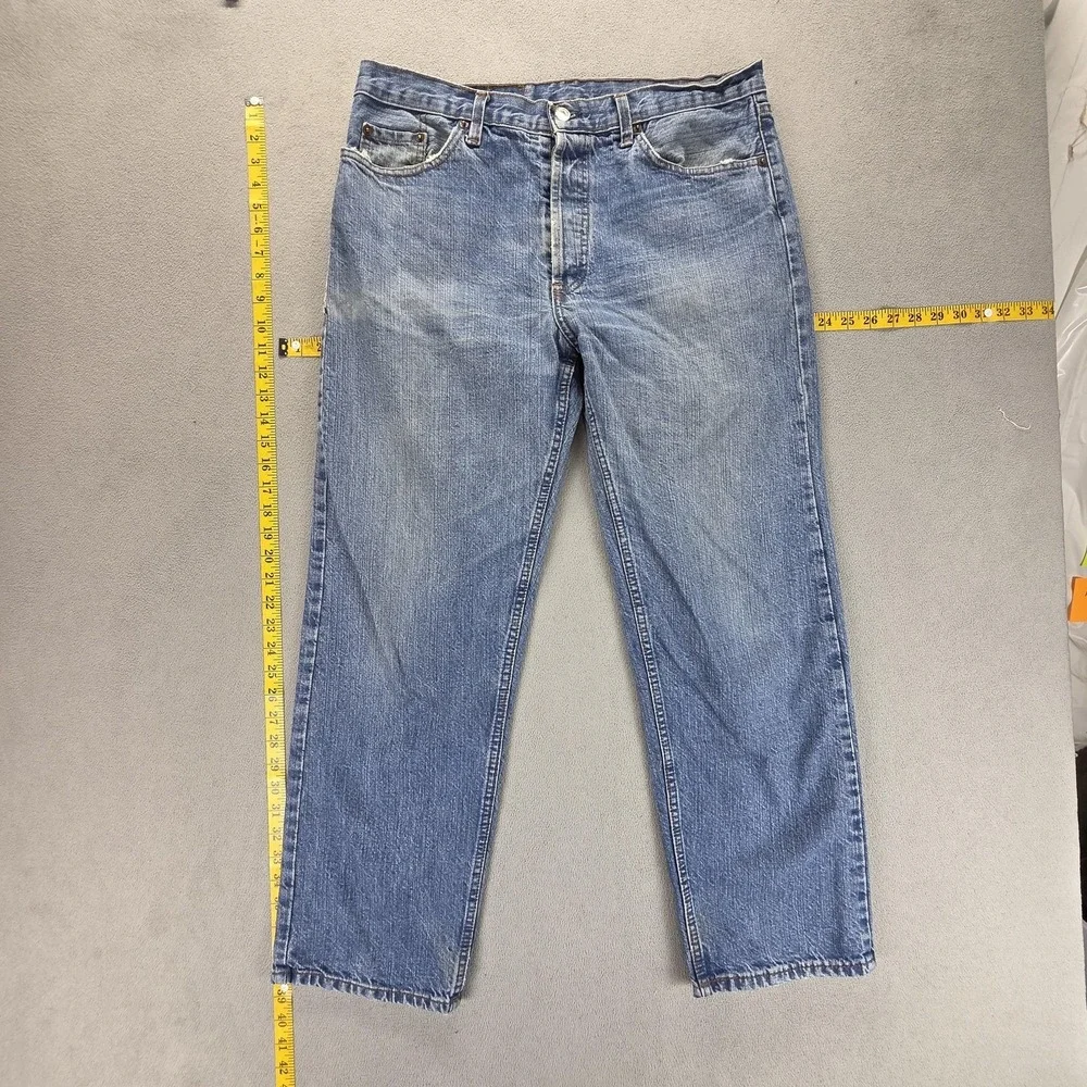 Vintage Levis 501 Jeans Mens Blue Straight Button Fly Made in USA Fits 34x29